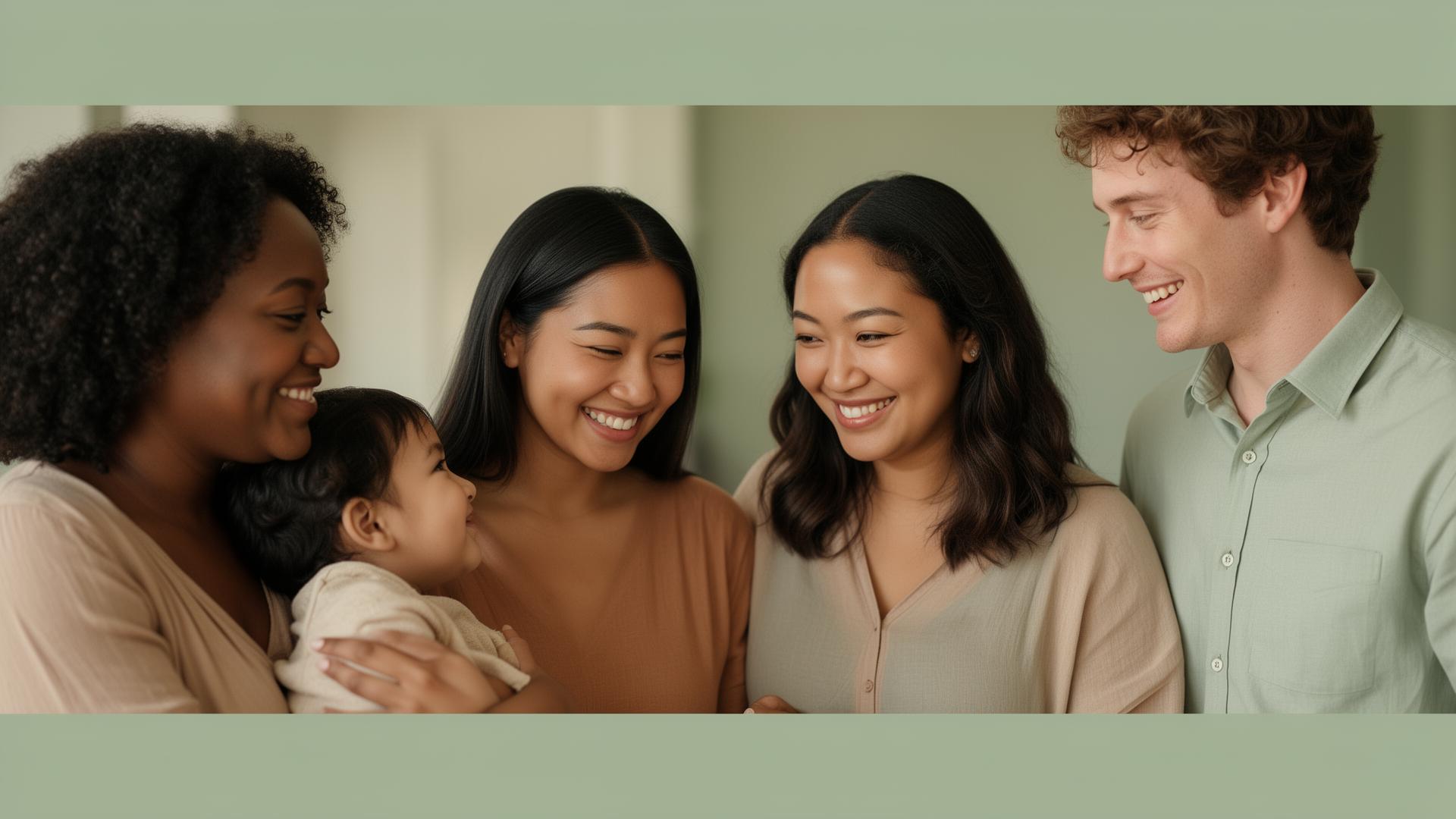 Famille partageant un moment tendre et chaleureux à la maison